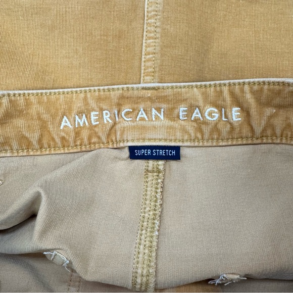 American Eagle Outfitters Gold Corduroy High Rise A-Line Mini Skirt - Picture 3 of 11